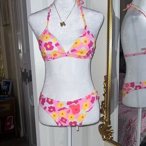 Pink Floral Bikini Set